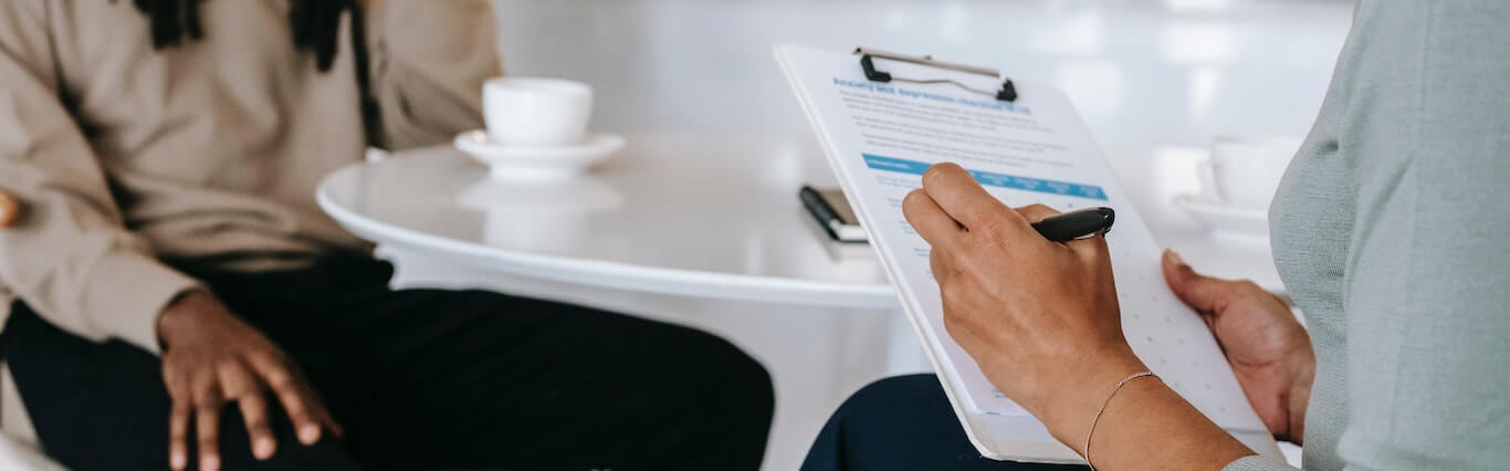 Woman with clipboard