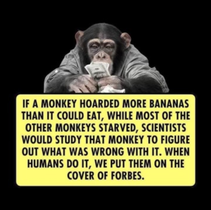 A meme about a greedy monkey